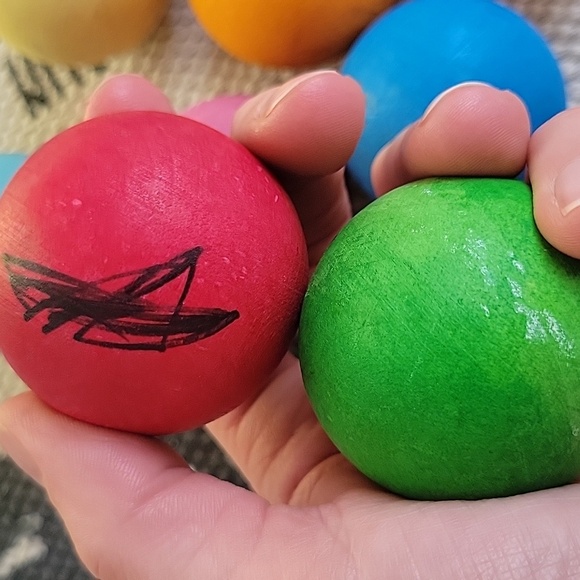 Colorful Wooden Balls Set for Kids By Grimms. Large Size - Picture 2 of 4